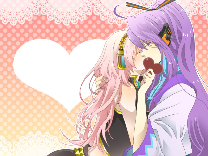 anime couple sharing a kiss
