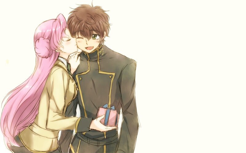 anime couple sharing a kiss