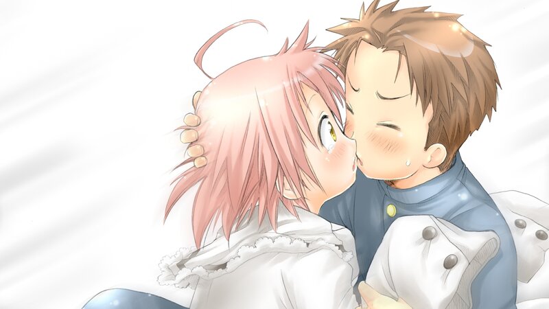 anime couple sharing a kiss