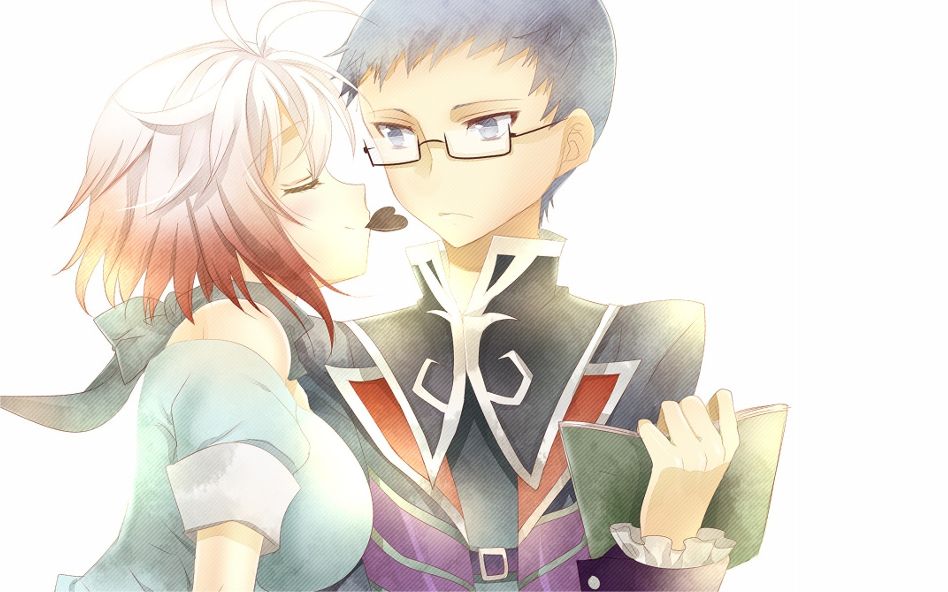 Anime couple sharing a moment