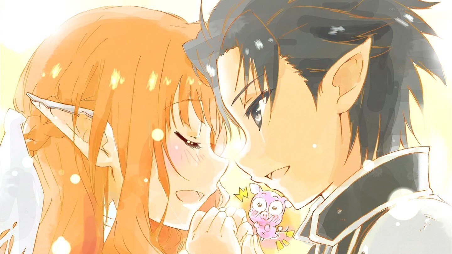 anime couple sharing a moment