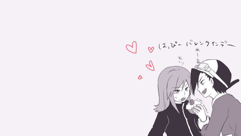 anime couple sharing dessert