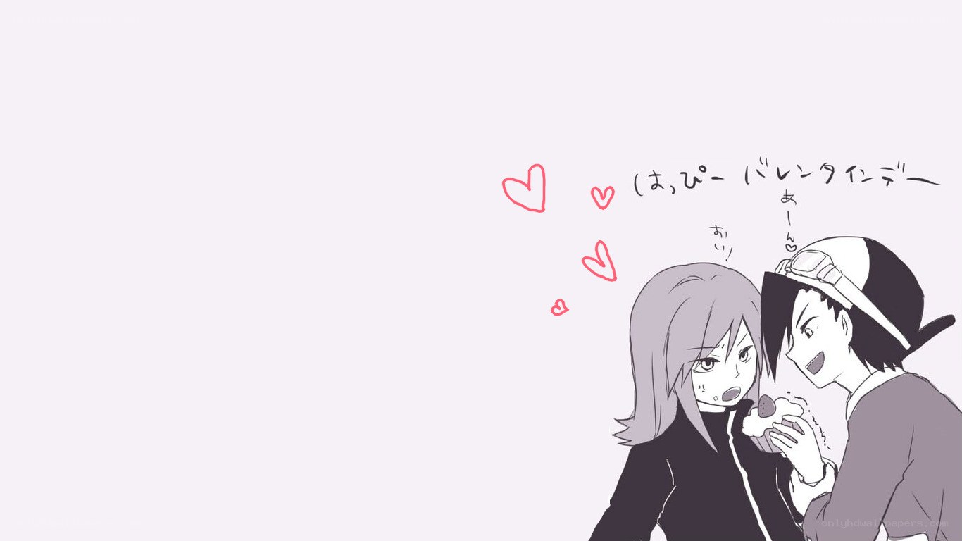 anime couple sharing dessert