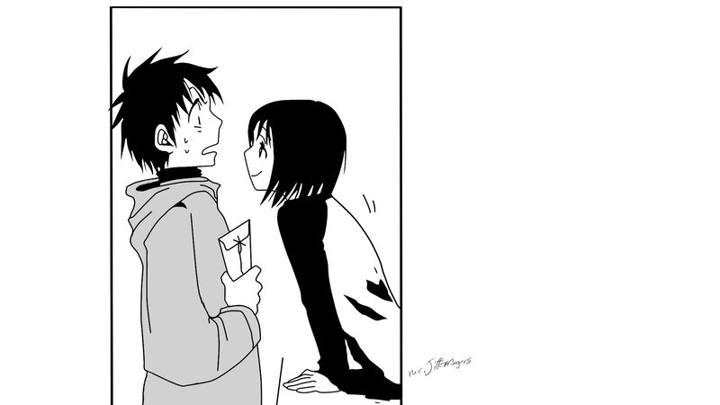 anime couple sharing moment
