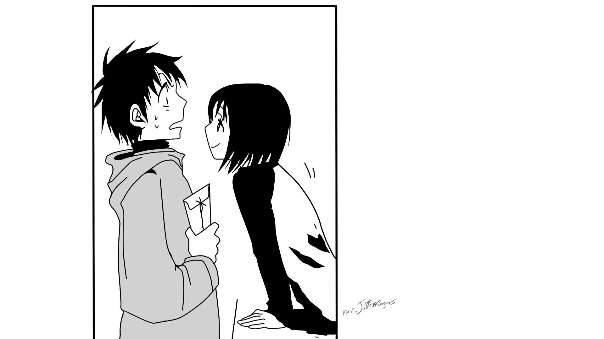anime couple sharing moment