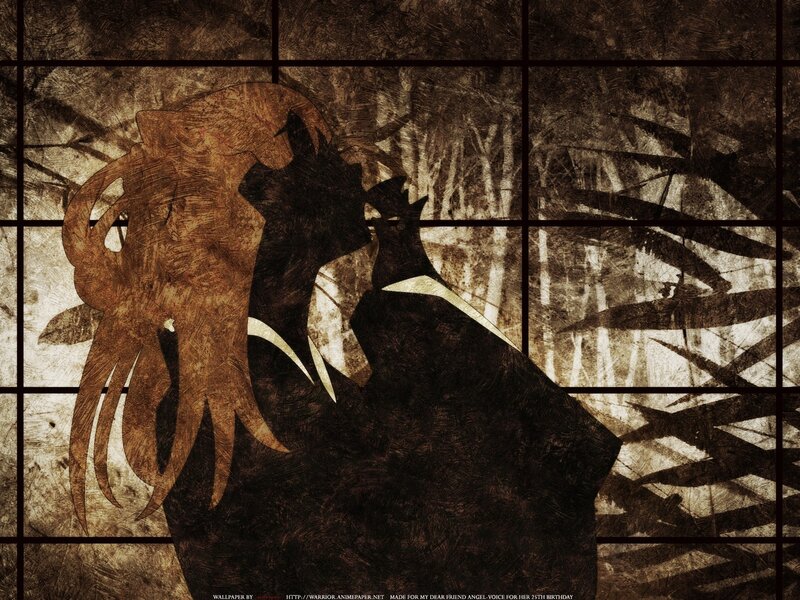 anime couple silhouette