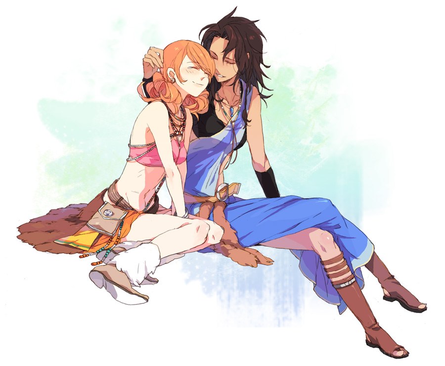 anime couple sitting together