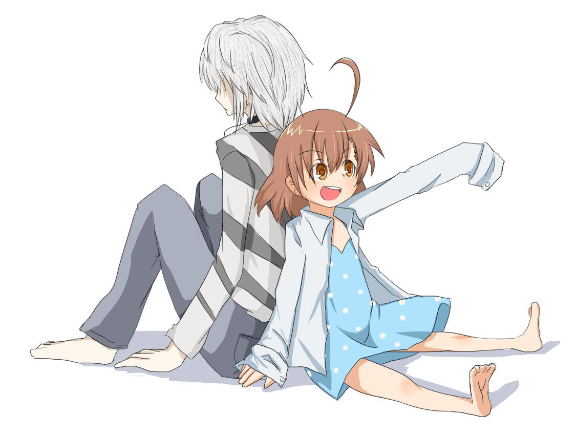 anime couple sitting together