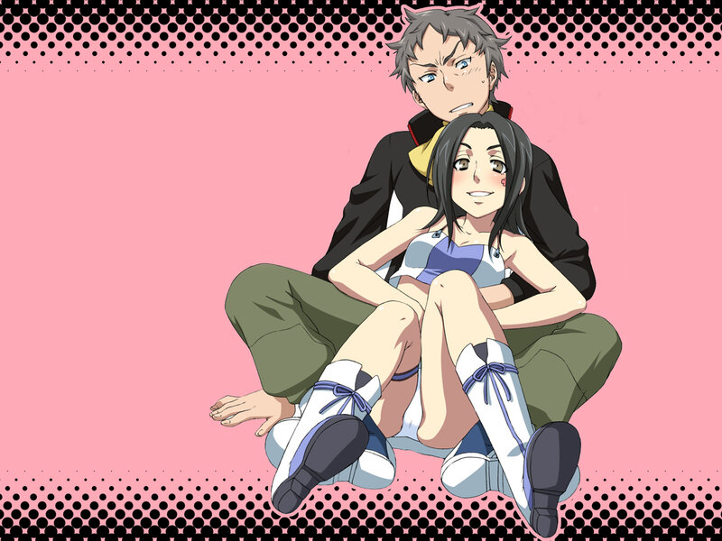 anime couple sitting together