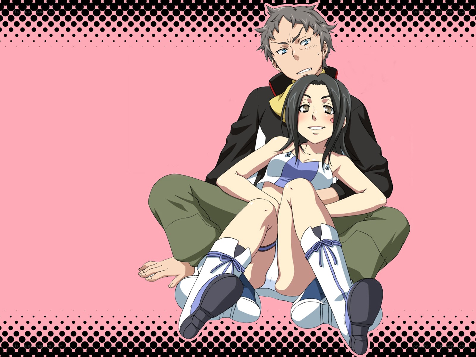 anime couple sitting together