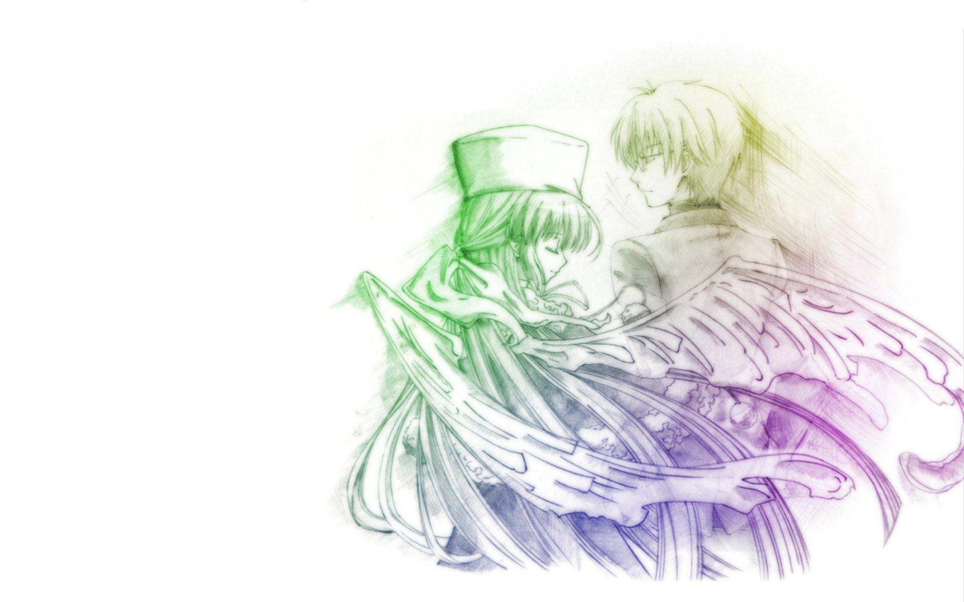 anime couple sketch