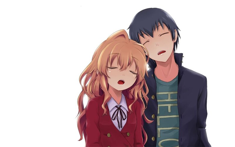 Anime Couple Sleeping — Red