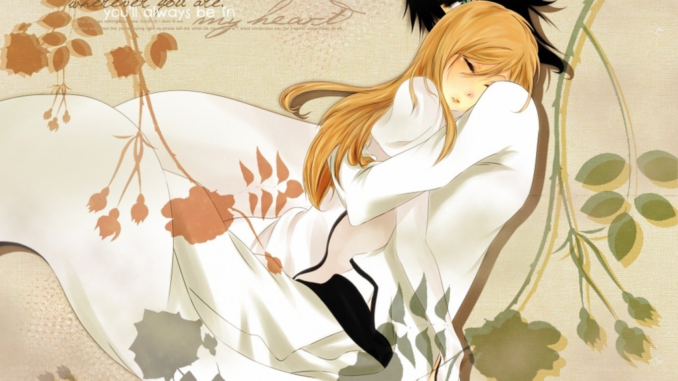 Anime couple sleeping together