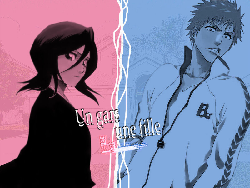 Anime couple split by lightning