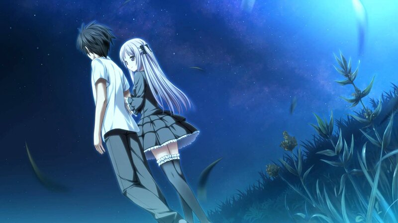 Anime Couple Standing — Blue