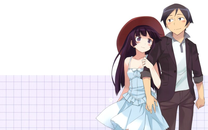 Anime Couple Standing — Purple