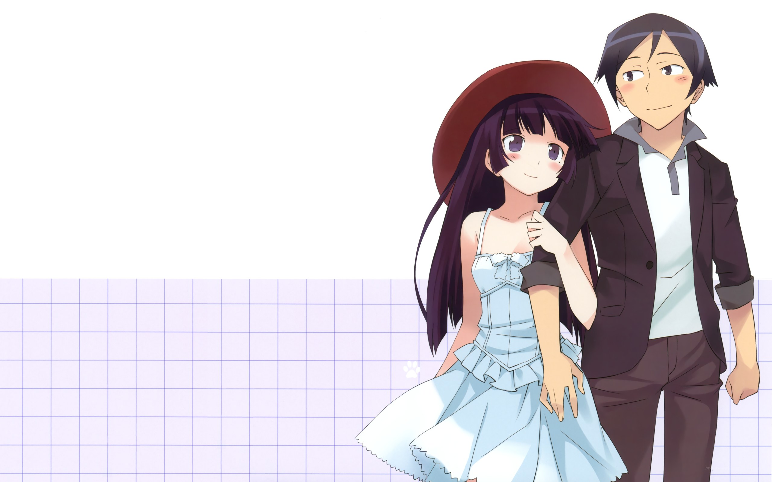 anime couple standing together