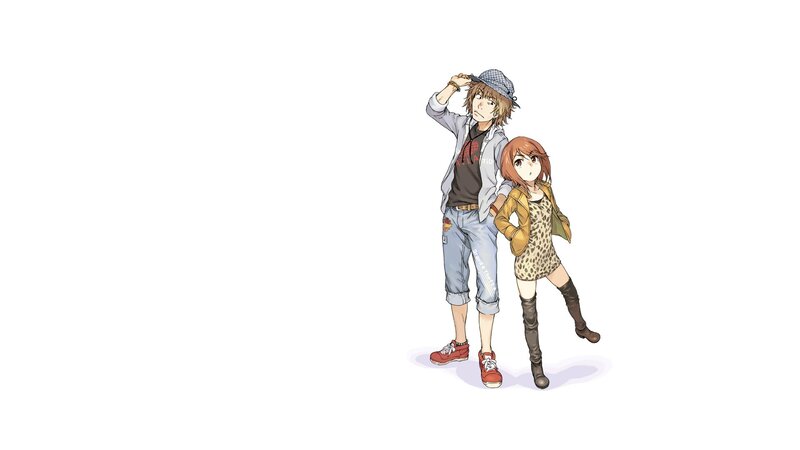 anime couple standing together