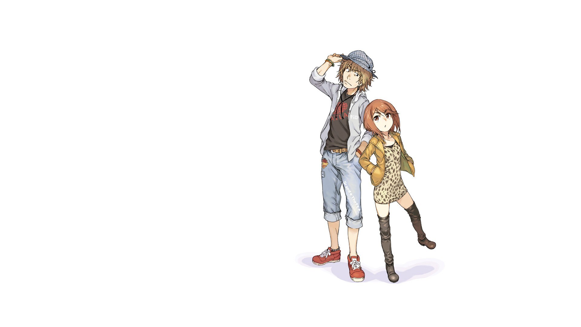 anime couple standing together
