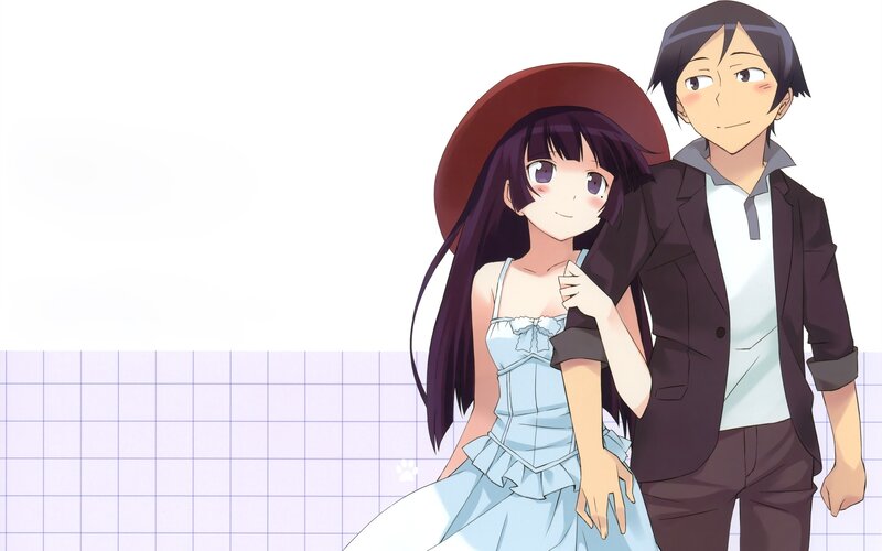 anime couple standing together