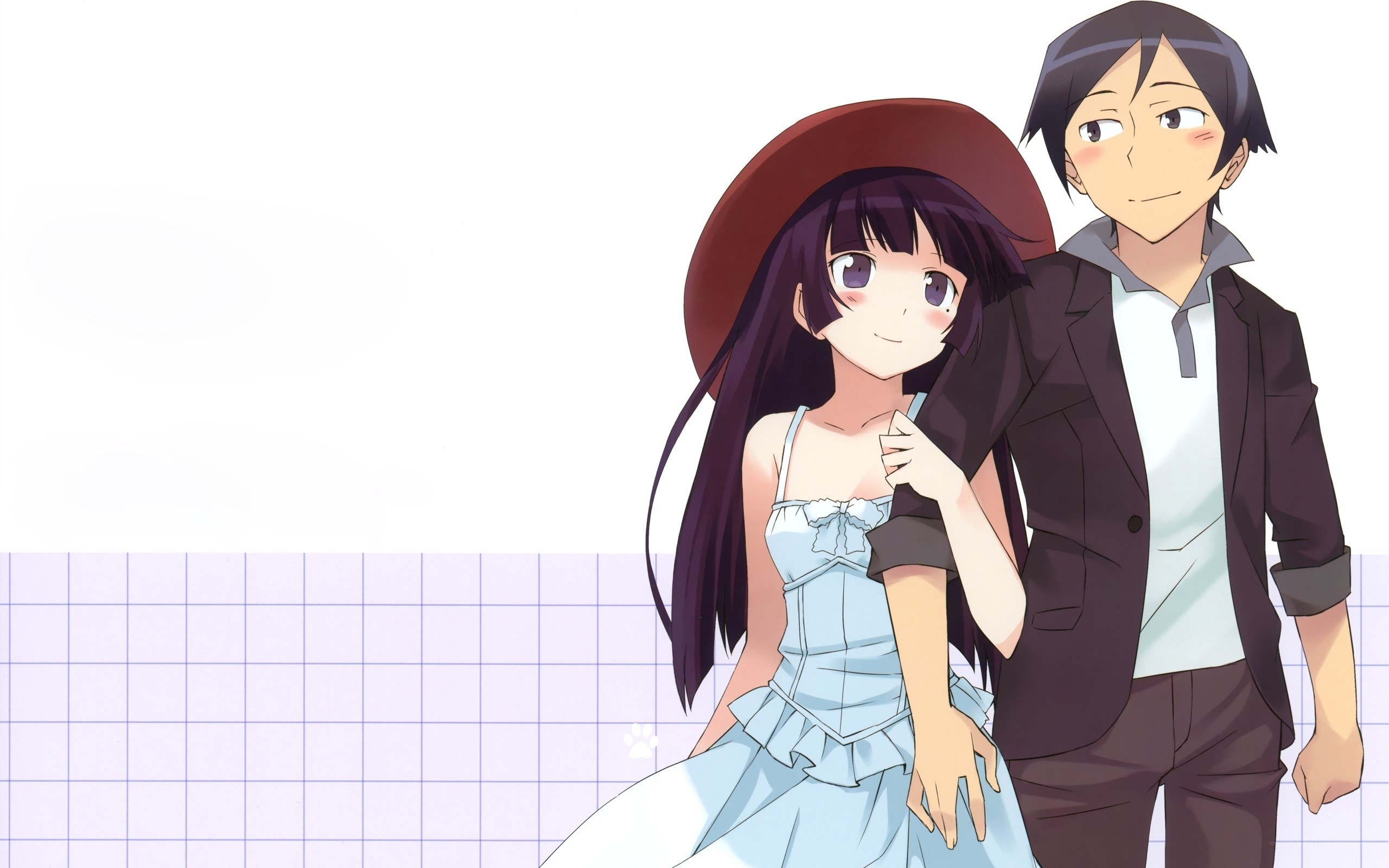 anime couple standing together