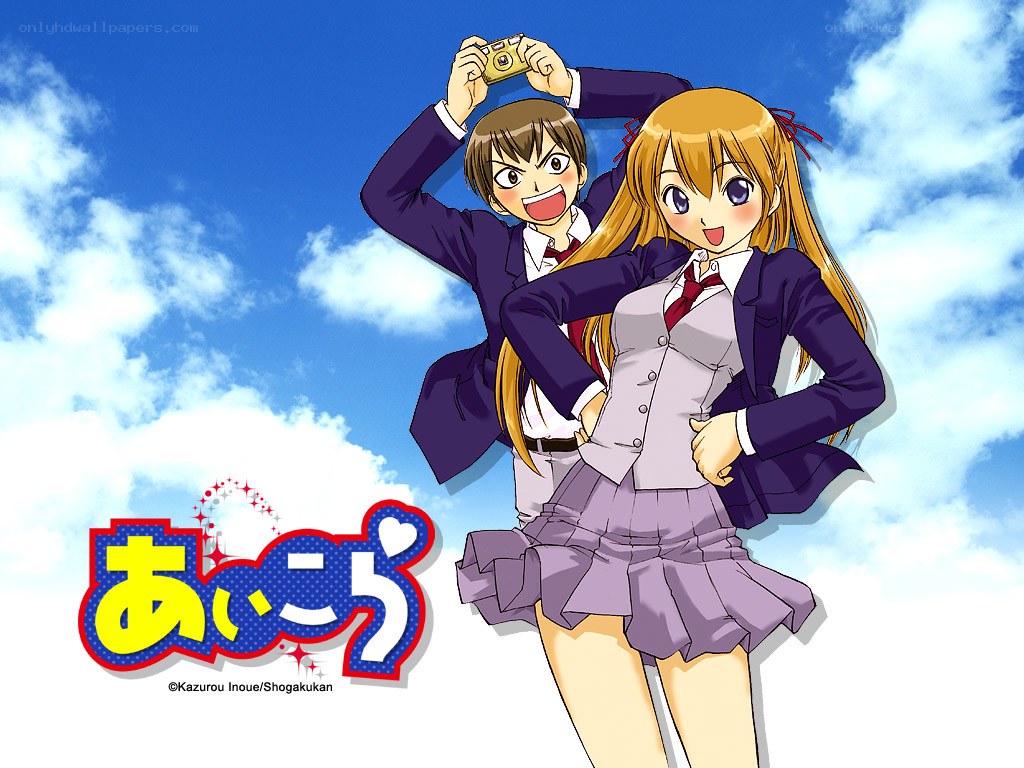 Anime couple taking a selfie