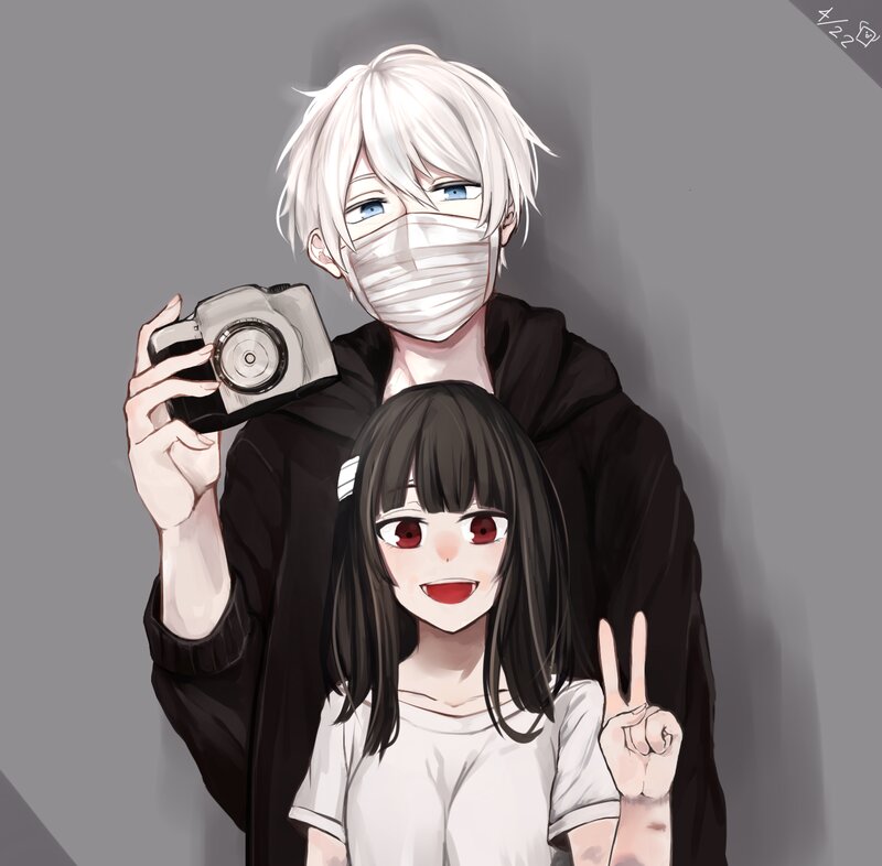 Anime Couple Taking Selfie