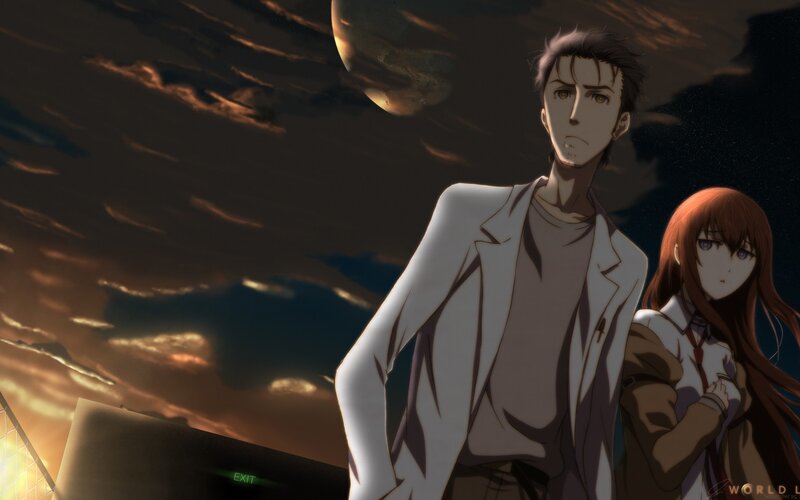 Anime couple under a planet