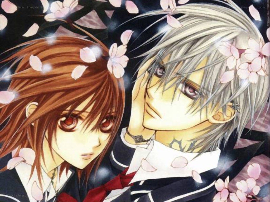 anime couple under cherry blossoms