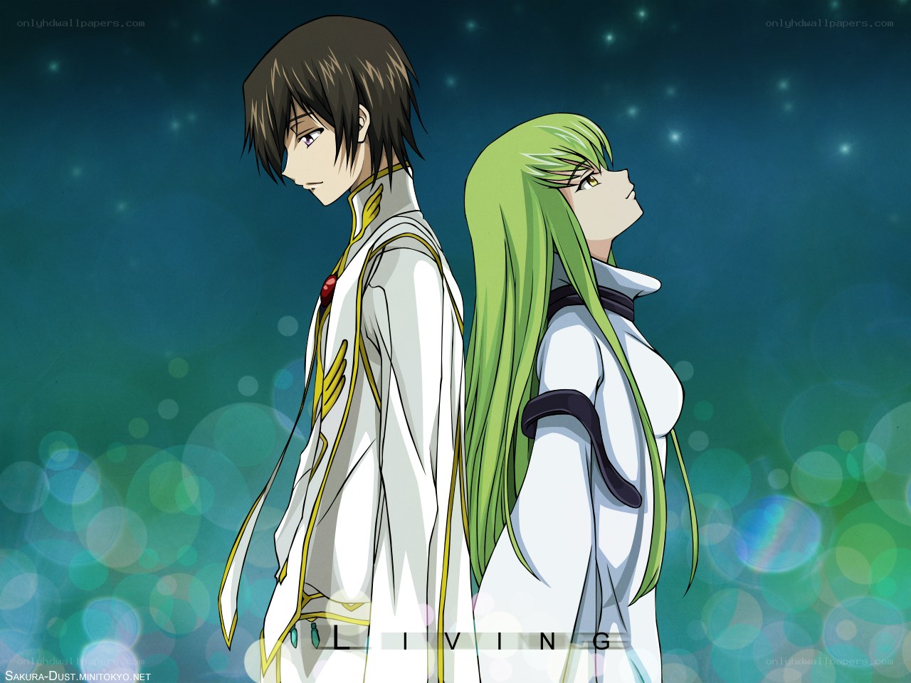 anime couple under stars