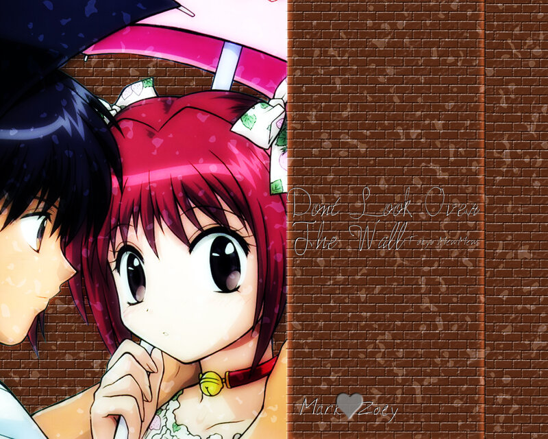 Anime Couple under Umbrella — Red