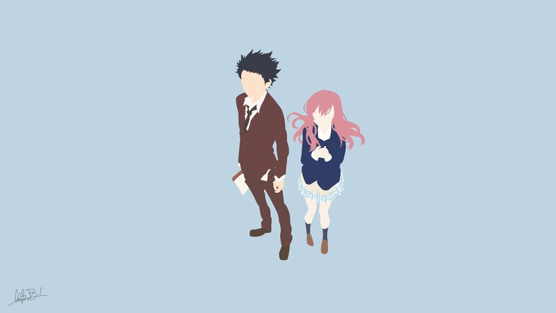 Anime Couple Walking — Blue