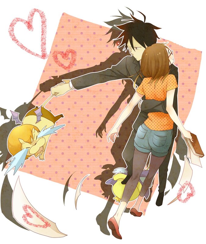 Anime Couple Walking — Orange