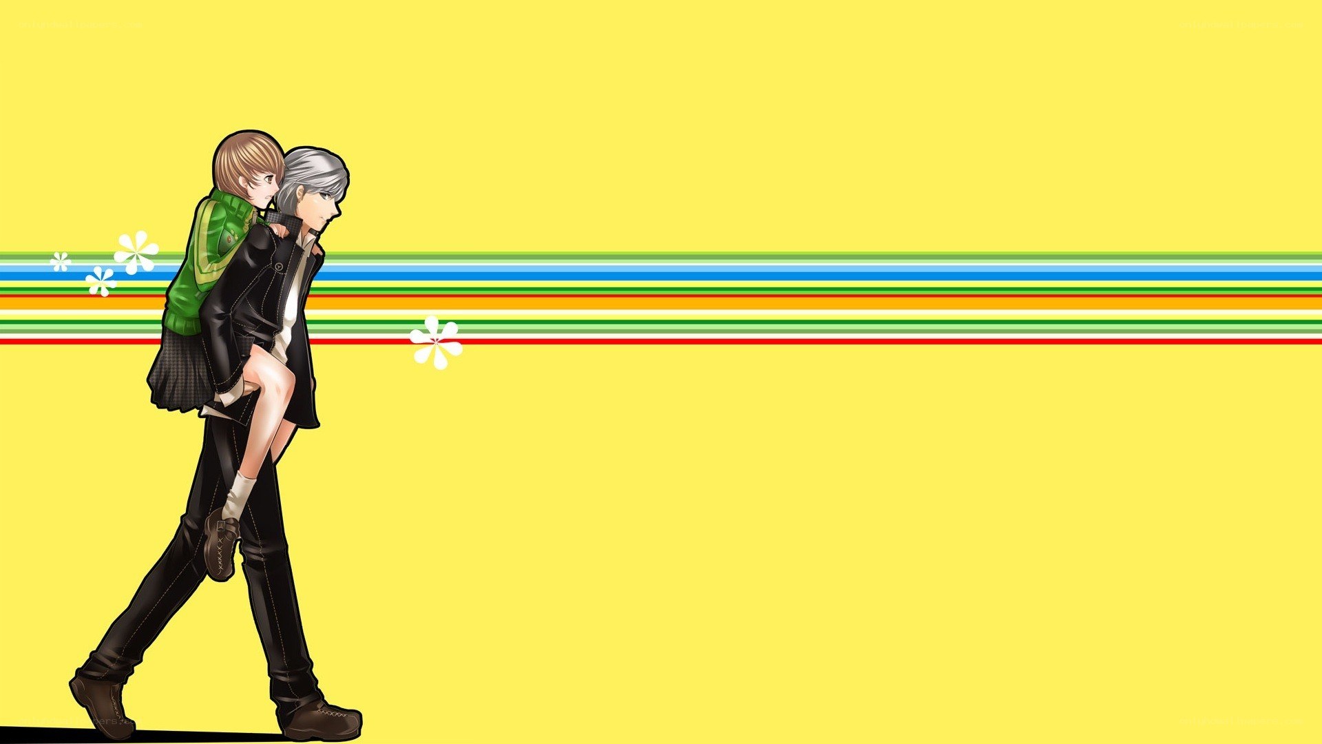 anime couple walking together