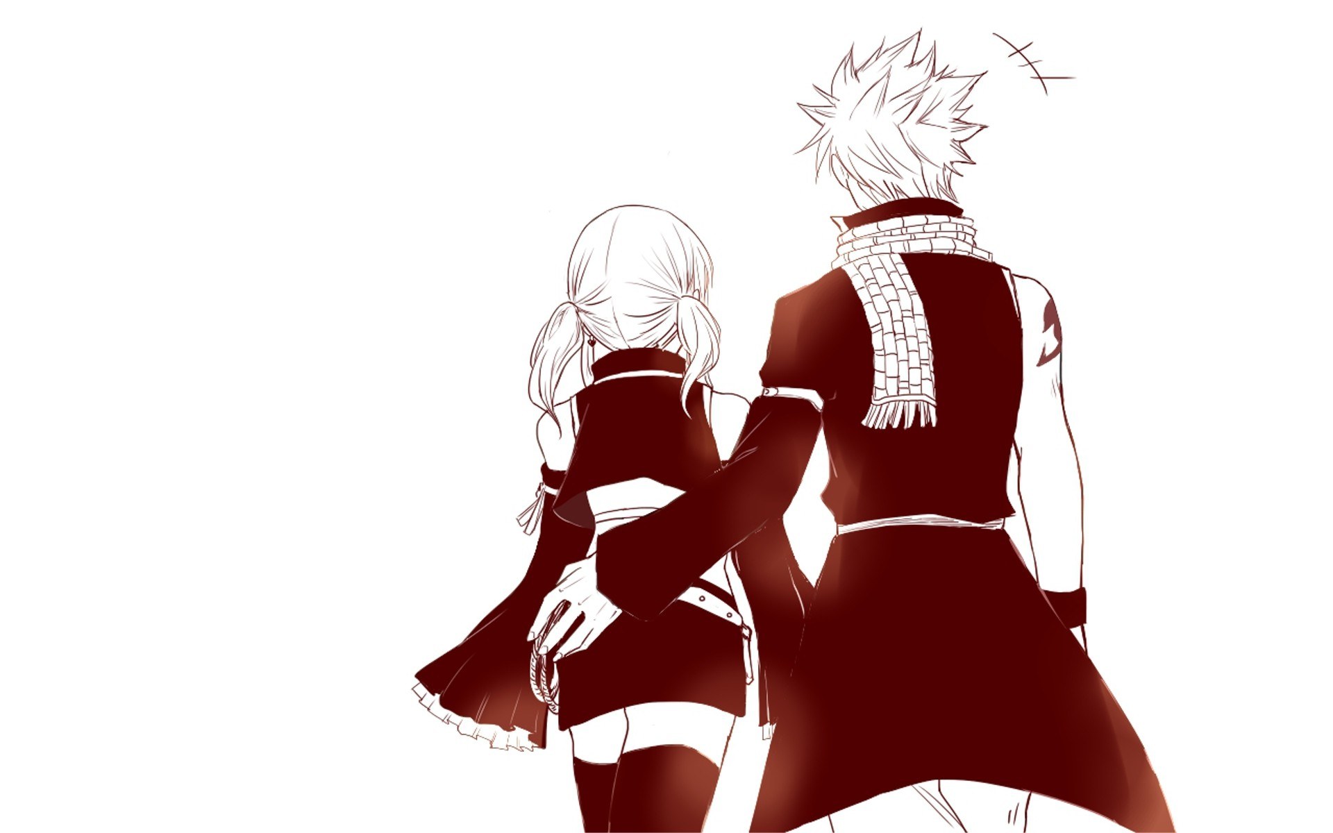 anime couple walking together