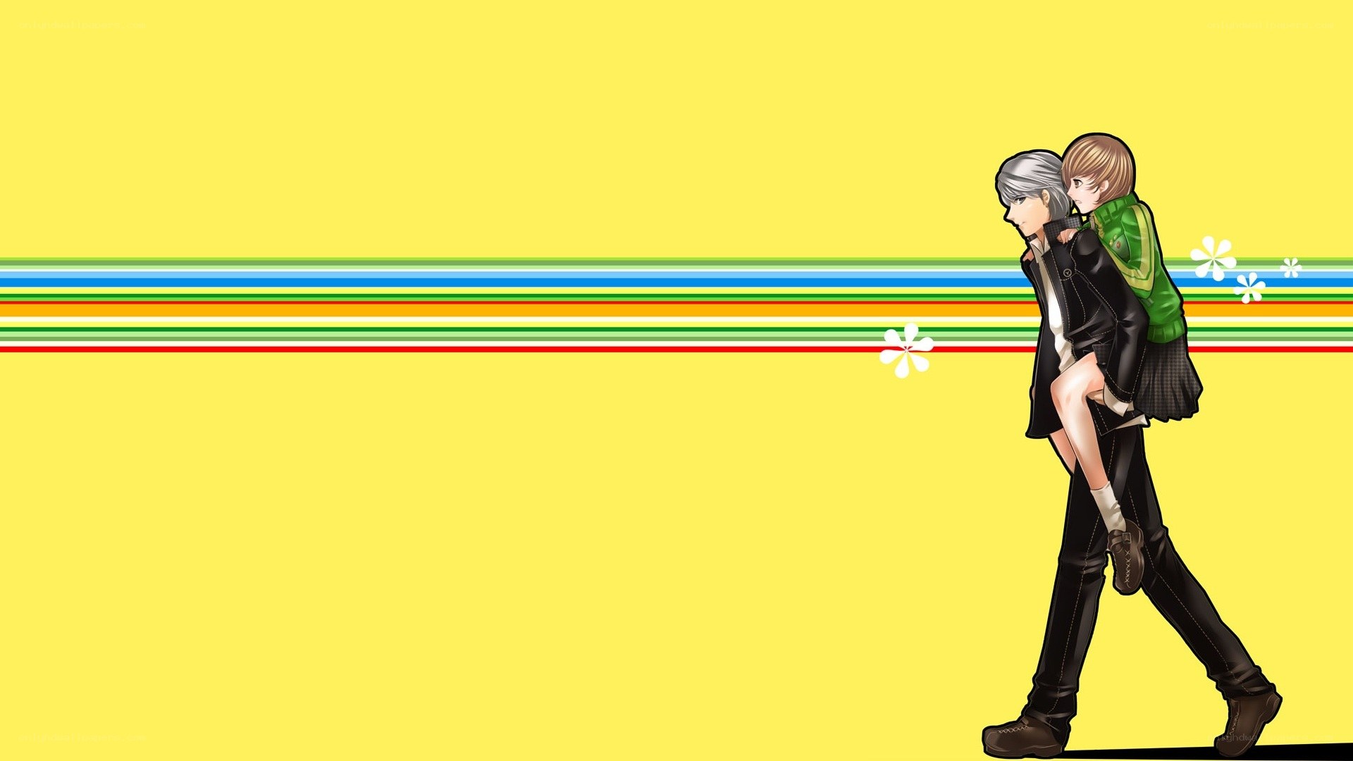 anime couple walking together