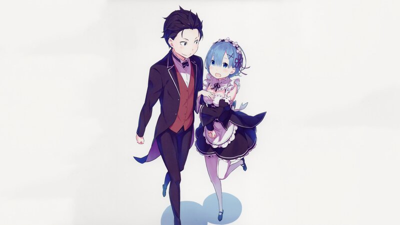 Anime Couple Walking — White