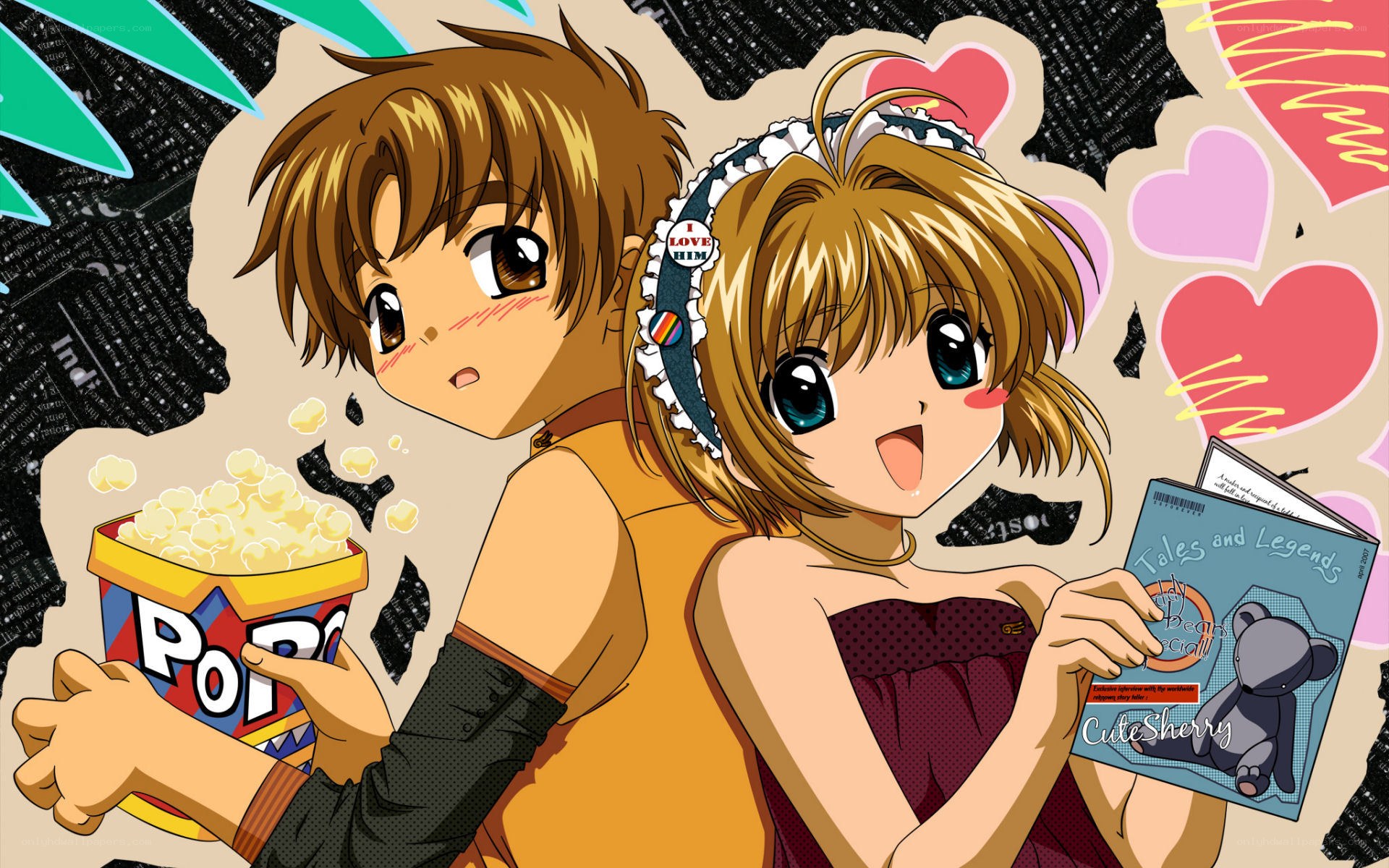 Anime couple watching movie