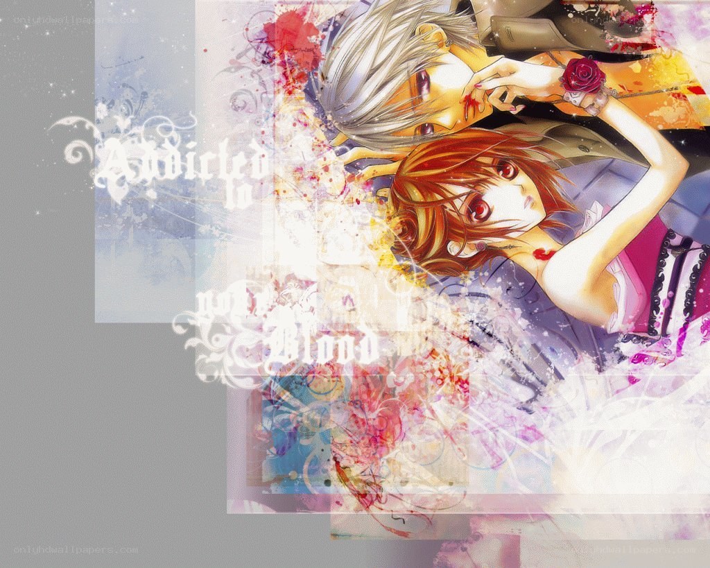Anime couple with blood theme