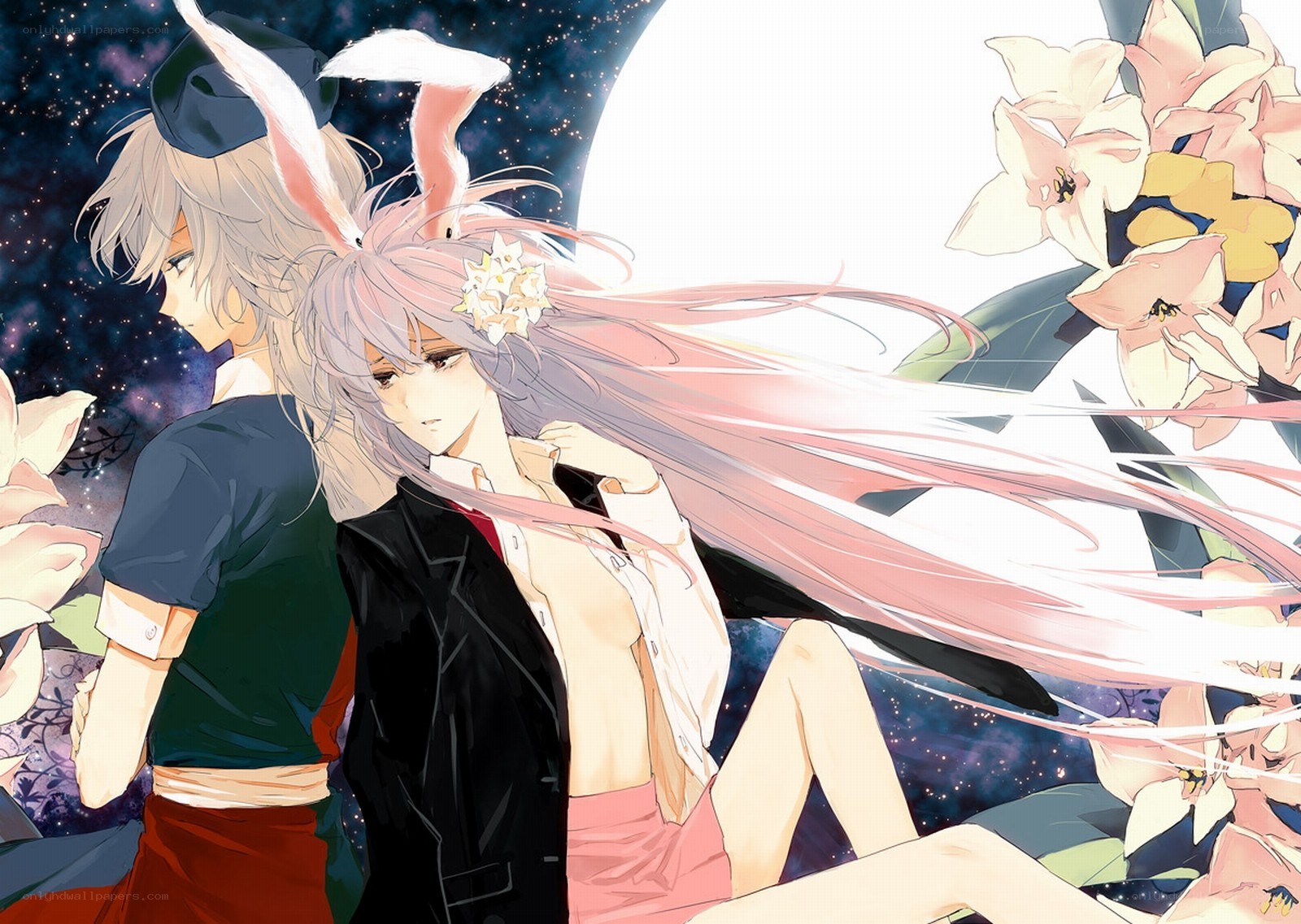 Anime couple with bunny ears