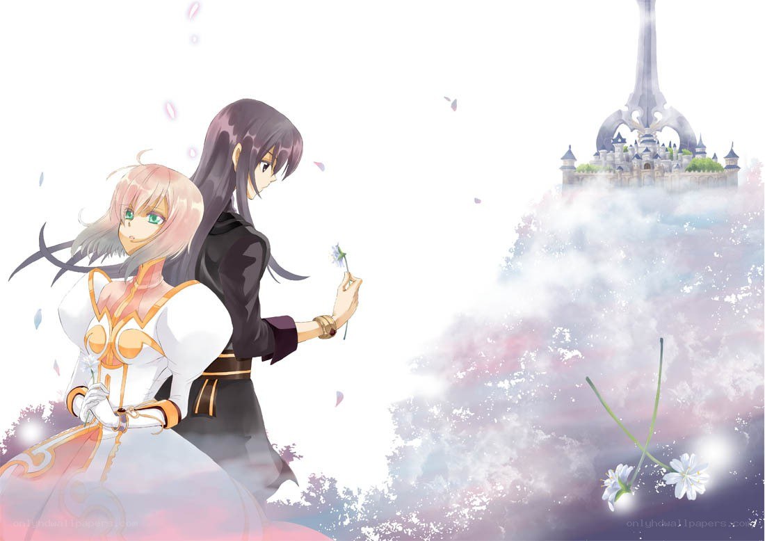 anime couple with castle