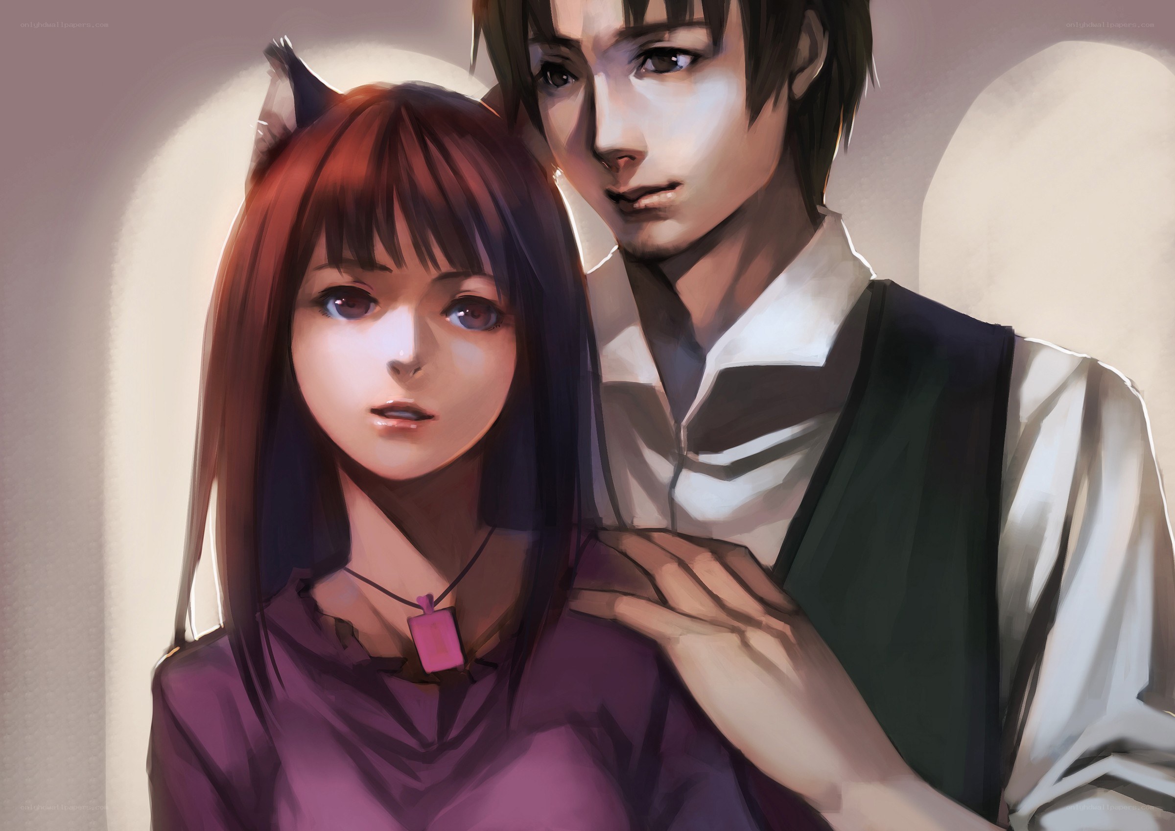 anime couple with cat ears