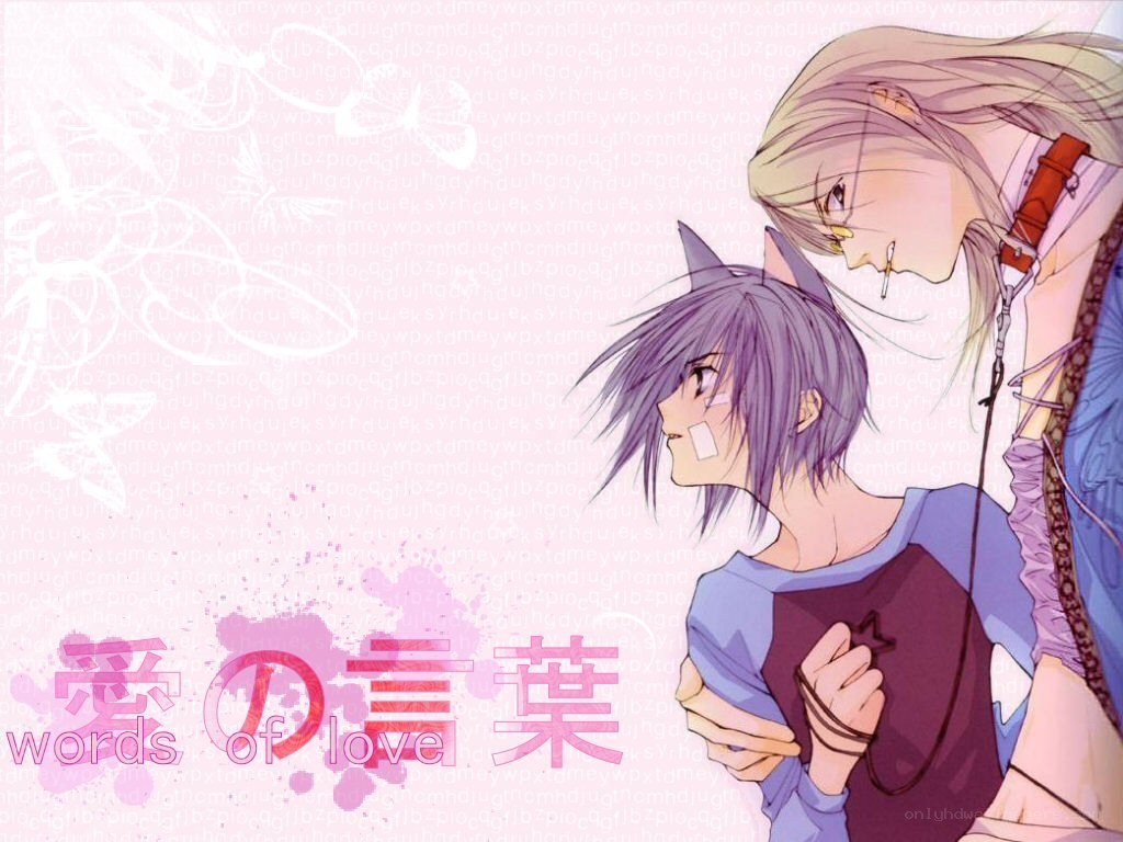 Anime couple with cat ears