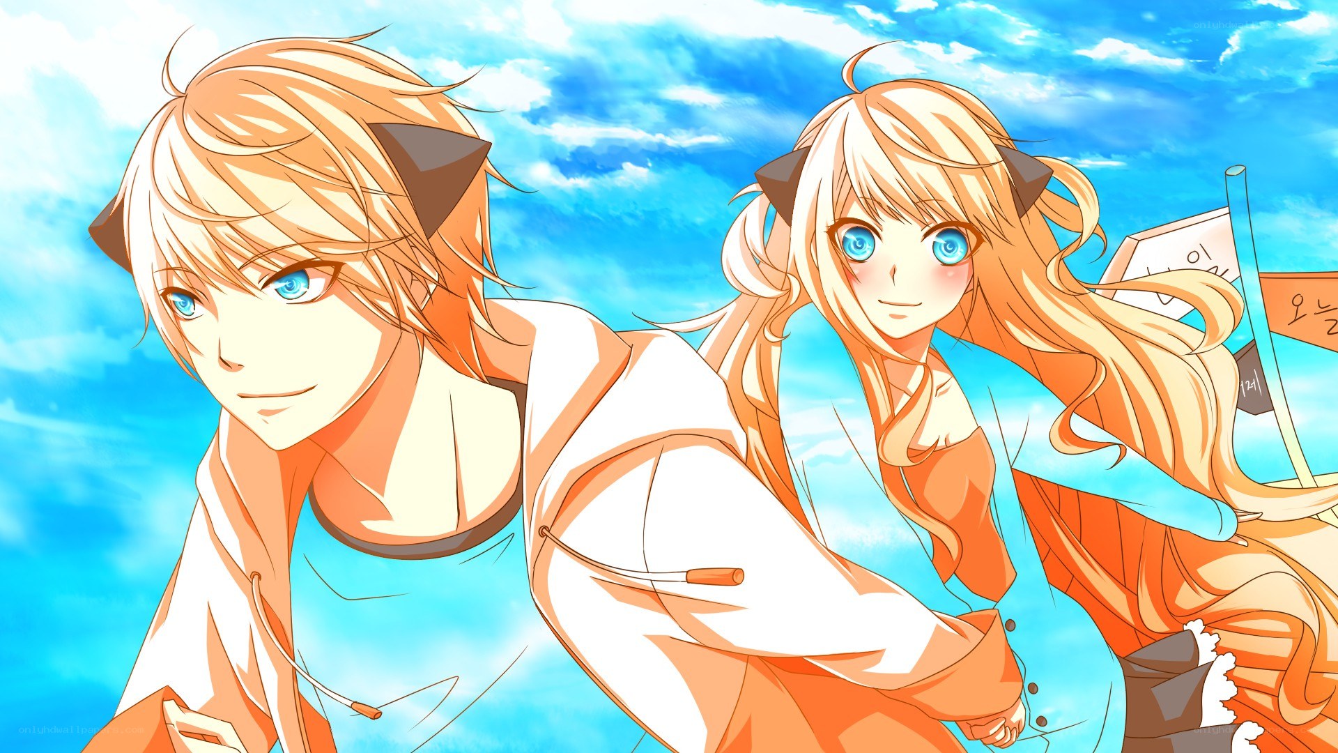 anime couple with cat ears