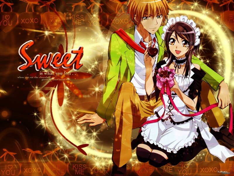 Anime Couple with Chocolate — Gold