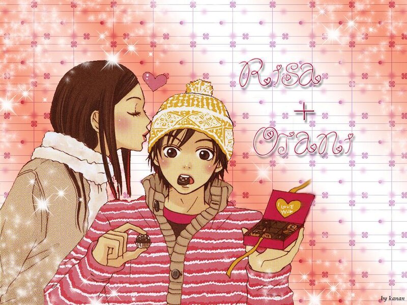 Anime couple with chocolates