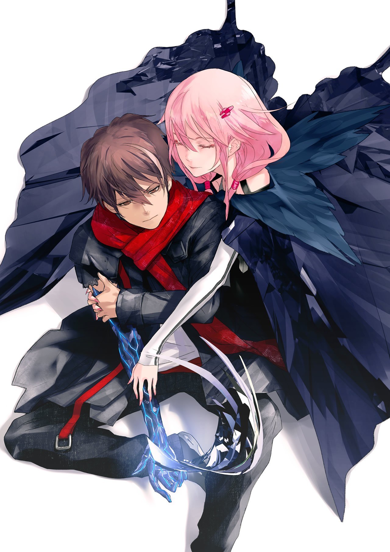 Anime couple with dark wings