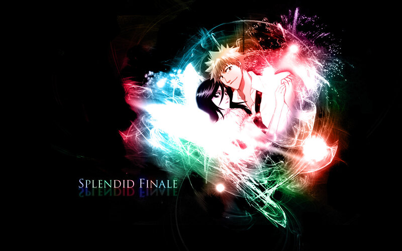 anime couple with energy effects