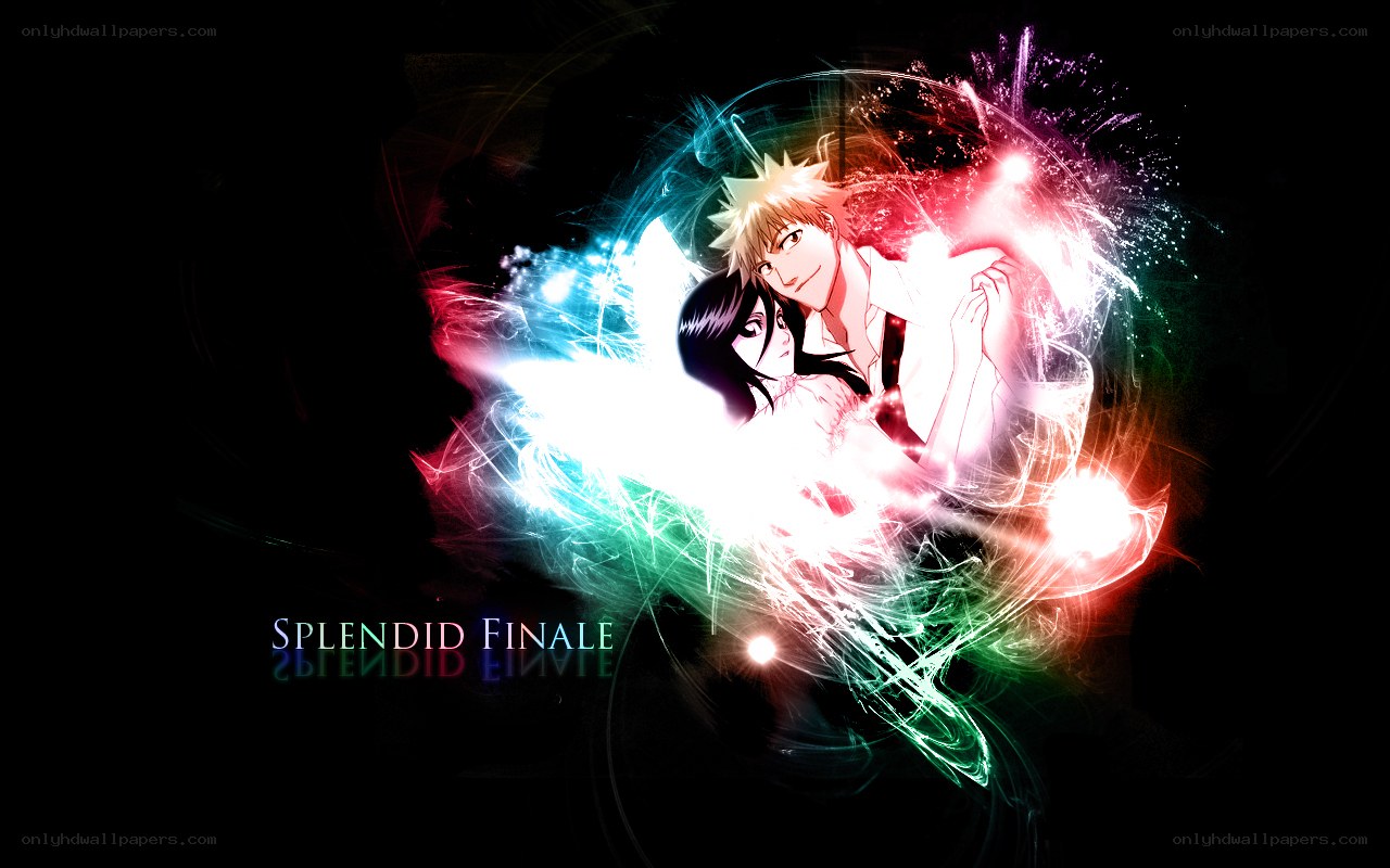 anime couple with energy effects