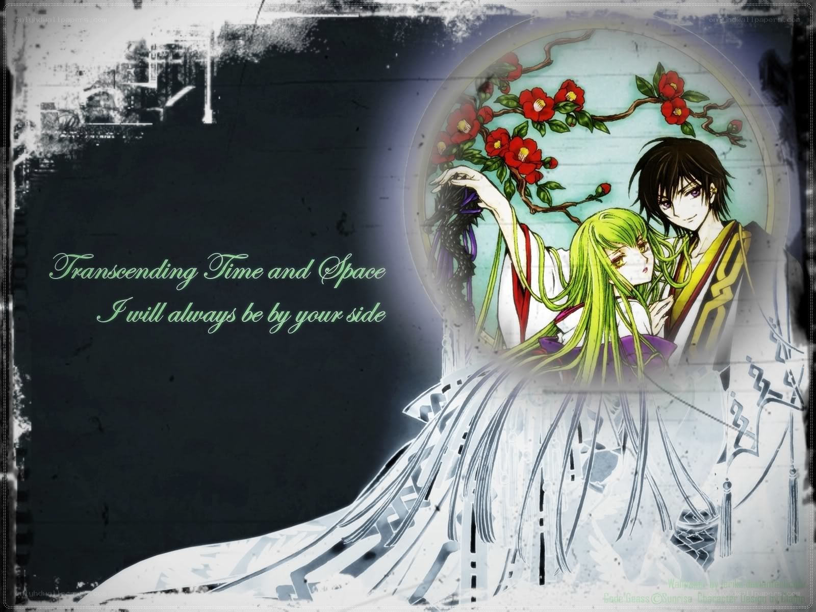 anime couple with flowers
